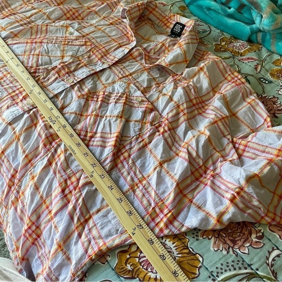 Urban outfitters BDG Remi purple lavender plaid Oversized Button-Down Shirt L - Picture 11 of 14